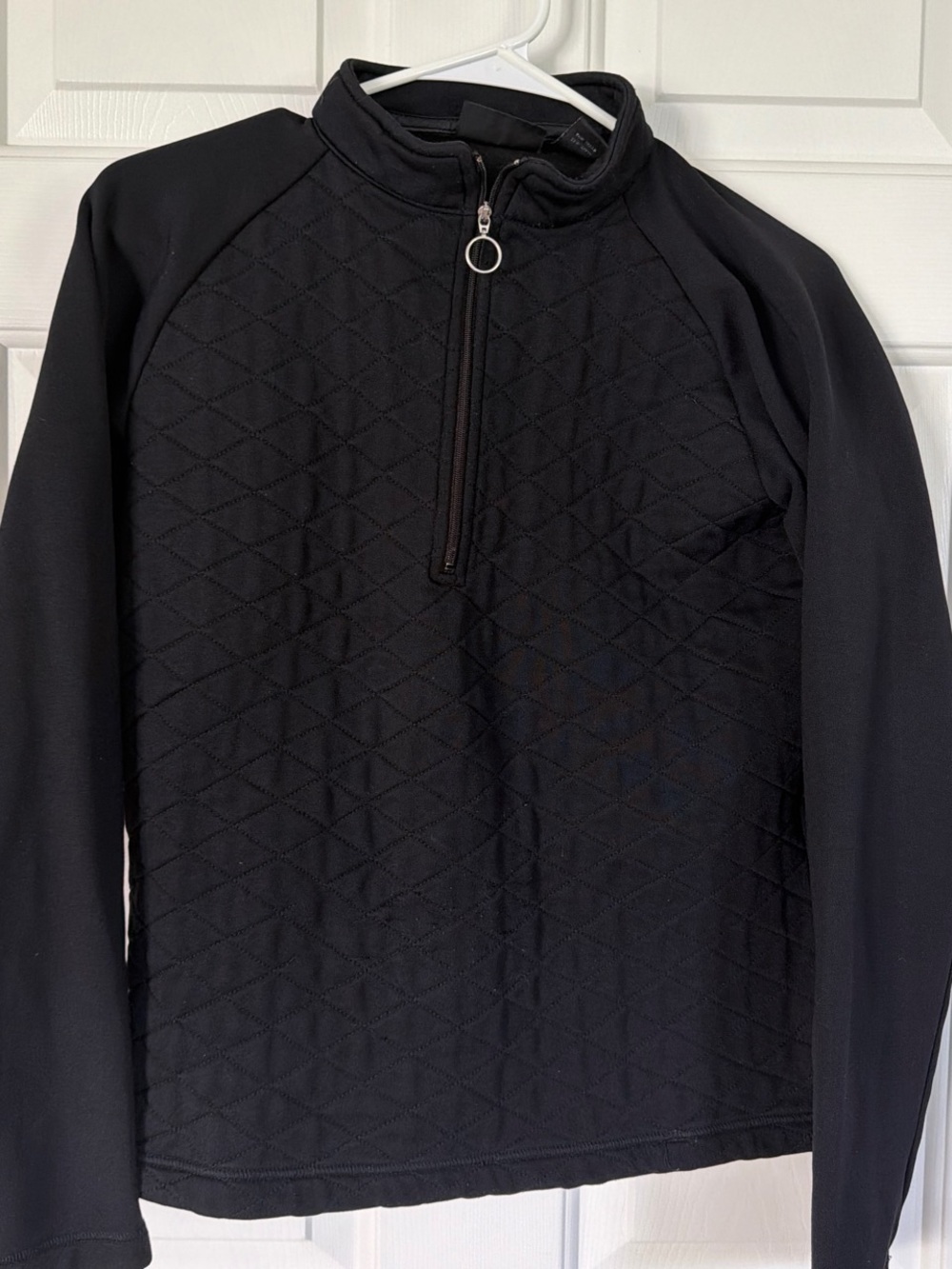 Women’s Athleta Black Quilted Half-Zip Pullover Jacket